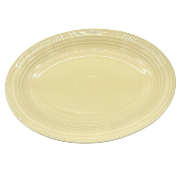 Fiesta HLC USA Vintage Yellow Oval Serving Platter Dish 11" Long Ceramic - Picture 1 of 4